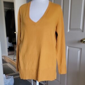 Maison Jules V-Neck Mustard Sweater
